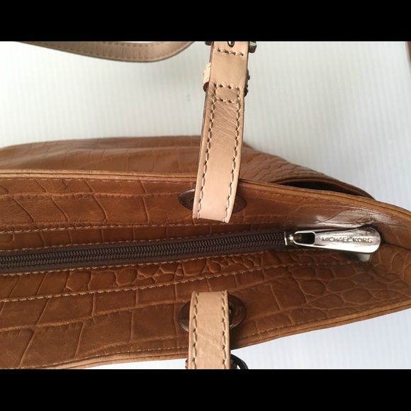 Leather bag Michael Kors vintage rust brown bag two handle shoulder or tote bag - Picture 6 of 8